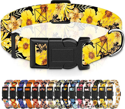 Dog Collar for Boys & Girls, Adjustable Soft Pattern Pet Collar by Seyezo
