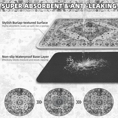 PUPTECK Dog Food Mat, Absorbent Pet Feeding Bowl Mat, Non-Slip Dog Mat - Image 3