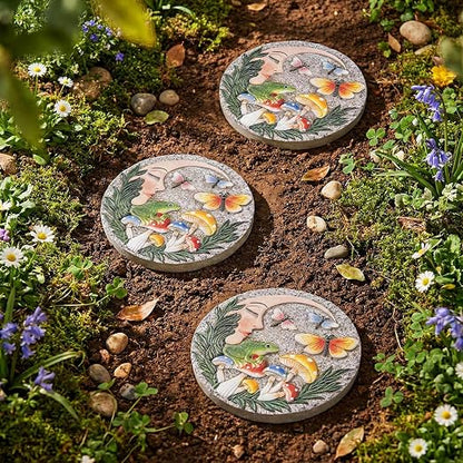Garden Stepping Stones Outdoor, 9.8" Resin Frog Stepping Stone - Image 5