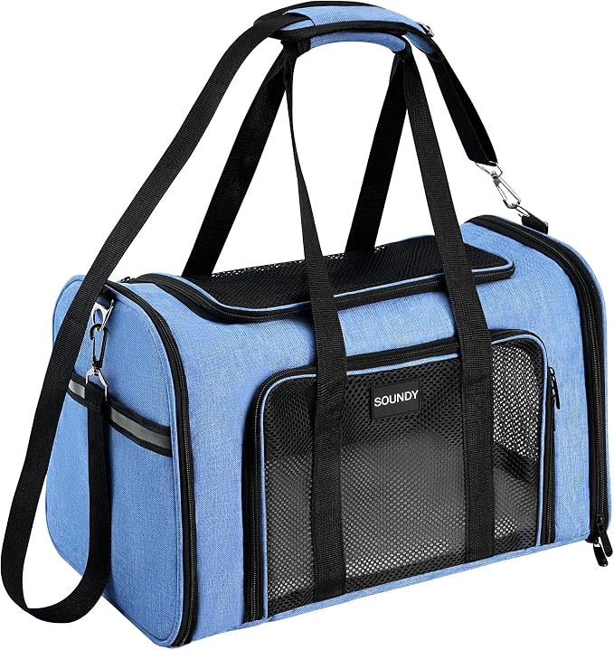 Soundy Large Cat Carrier Dog Carrier Under 25 Lbs, Collapsible Ventilated by Soundy