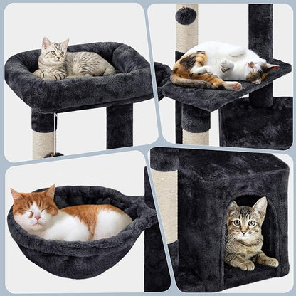 Topeakmart Cat Tree Tower for Indoor Cats, 34.5in Cute Cat Tree Activity Center - Image 4