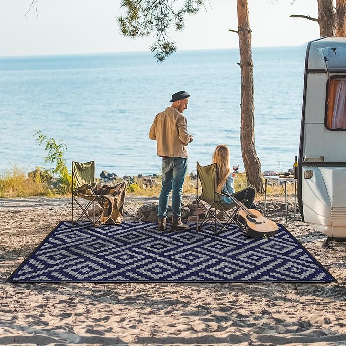 GENIMO Outdoor Rug for Patio Clearance, Reversible Plastic Straw Rugs for RV - Image 2