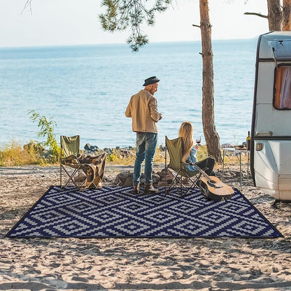 GENIMO Outdoor Rug for Patio Clearance, Reversible Plastic Straw Rugs for RV - Image 2