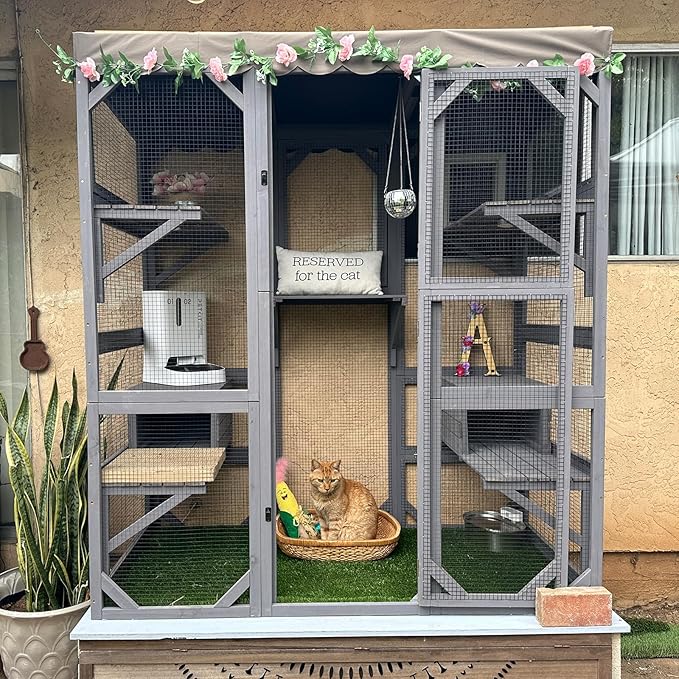 Aivituvin Cat House Outdoor Catio Kitty Enclosure by Aivituvin