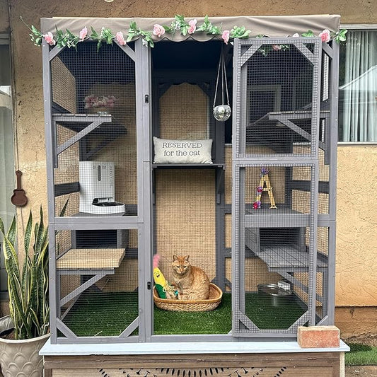 Aivituvin Cat House Outdoor Catio Kitty Enclosure by Aivituvin