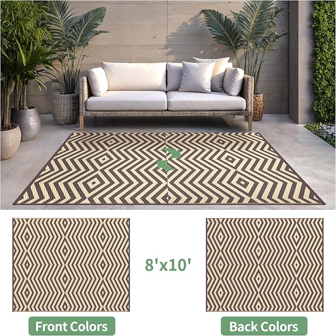 GENIMO Outdoor Rug for Patio Clearance, Lightweight Waterproof Modern RV - Image 2