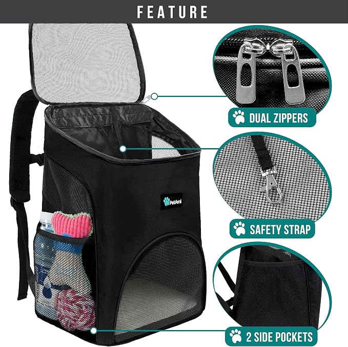 PetAmi Small Dogs and Cat Backpack Carrier, Airline Approved Pet Backpack - Image 3