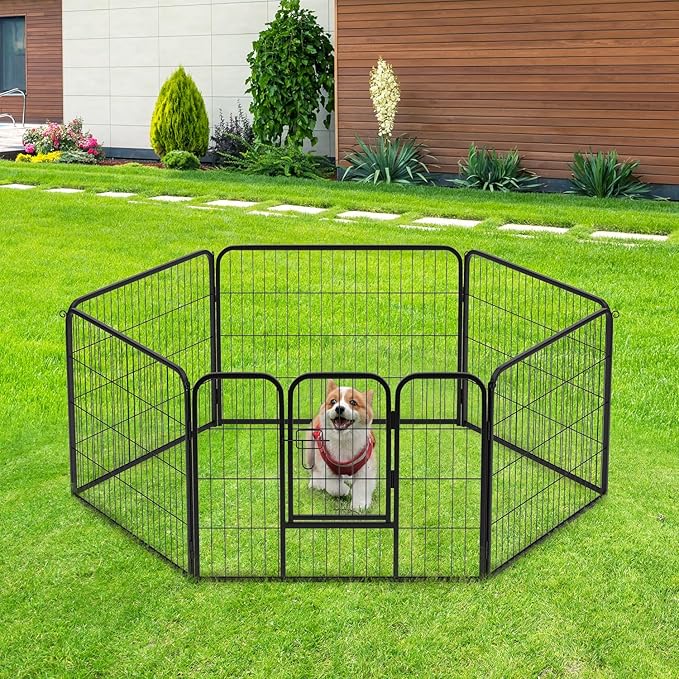 BestPet | Dog Playpen | 24 Inch, 6 Panels | Heavy Duty Metal Pet Exercise Pen | - Image 2