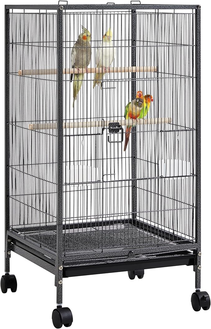 Yaheetech 40 Inch Wrought Iron Bird Cage Open-Top Parrot Cage by Yaheetech