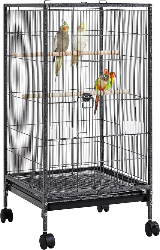 Yaheetech 40 Inch Wrought Iron Bird Cage Open-Top Parrot Cage by Yaheetech