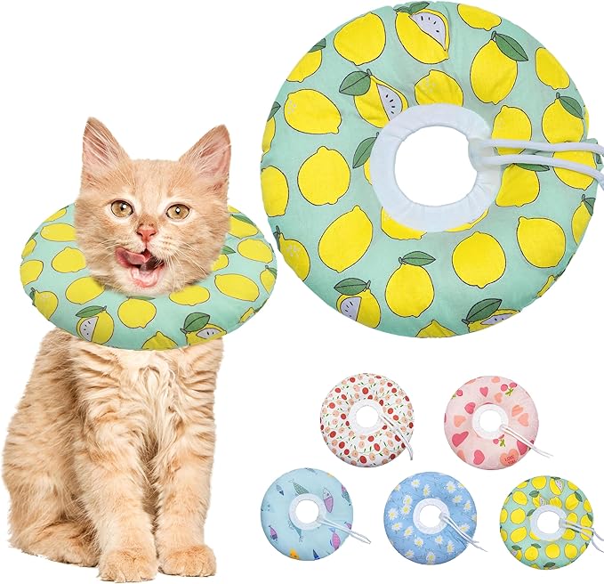 Cat Cone Collar Soft, Adjustable Cat Recovery Collars Kitten Cones to Stop by Seyezo