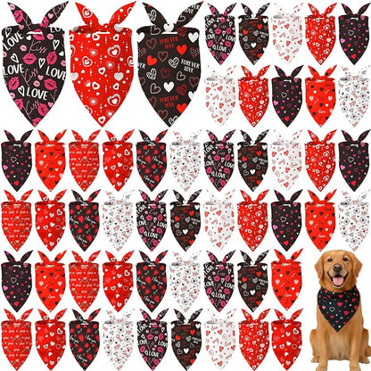 Weewooday 50 Pcs Valentine's Day Dog Bandanas Bulk by Weewooday