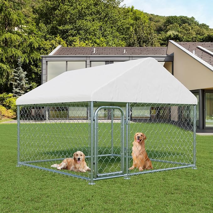 LotFun Large Outdoor Dog Kennel, 6.6 x 6.6 FT Heavy Duty Dog Enclosure - Image 8