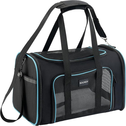 Soundy Large Cat Carrier Dog Carrier Under 25 Lbs, Collapsible Ventilated by Soundy