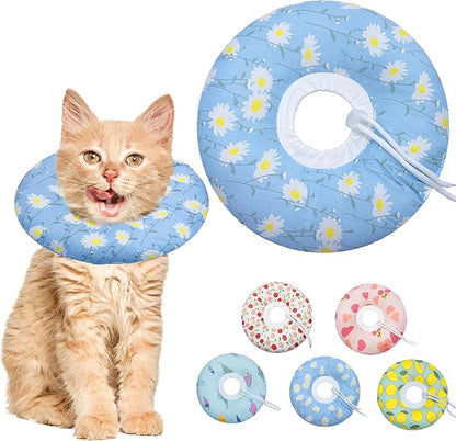 Cat Cone Collar Soft, Adjustable Cat Recovery Collar Kitten Cones to Stop by Seyezo