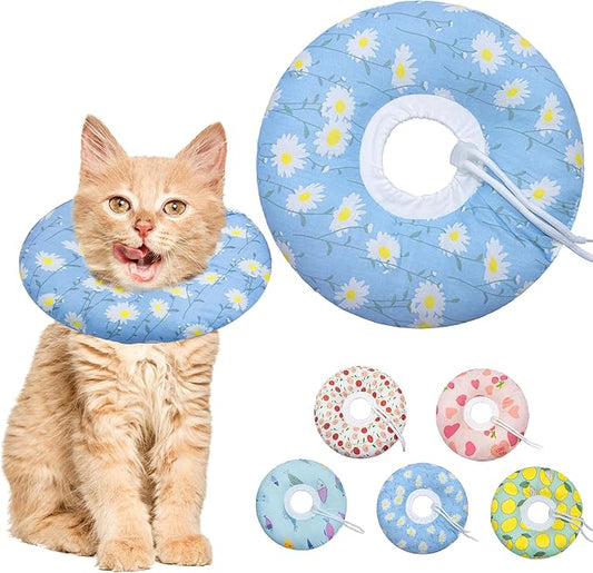 Cat Cone Collar Soft, Adjustable Cat Recovery Collar Kitten Cones to Stop by Seyezo