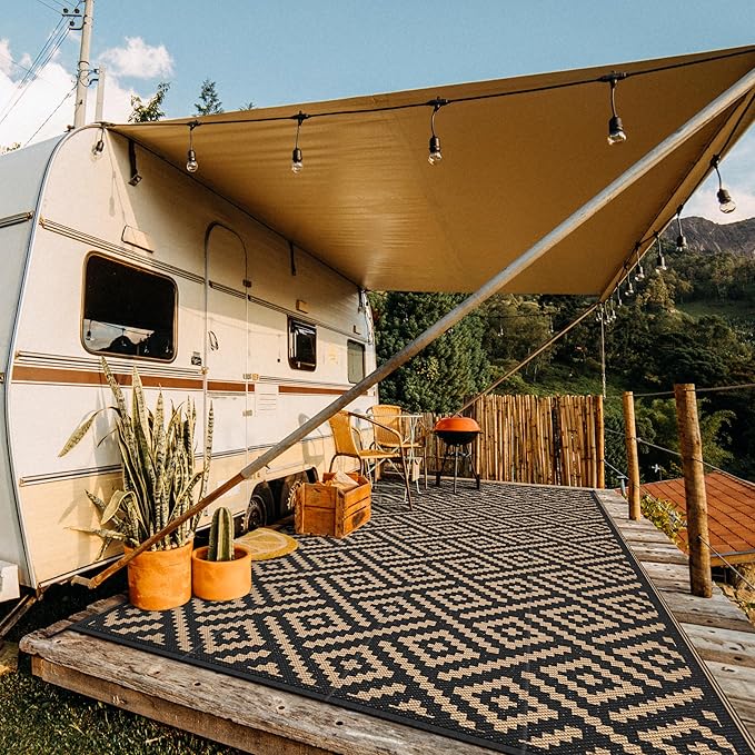 GENIMO Outdoor Rug for Patio Clearance, Reversible Plastic Straw Rugs for RV - Image 7