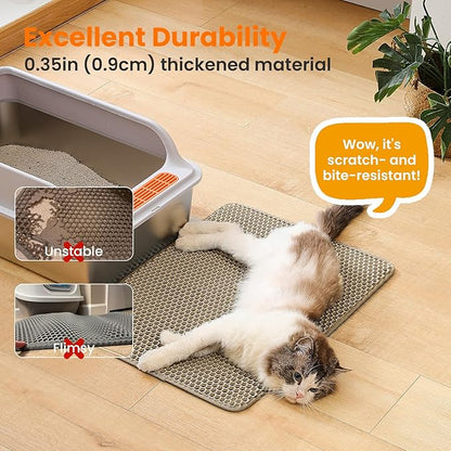 Cat Litter Mat, 24x18 Inches Large Double Layer Honeycomb Cat Litter Trapping - Image 5