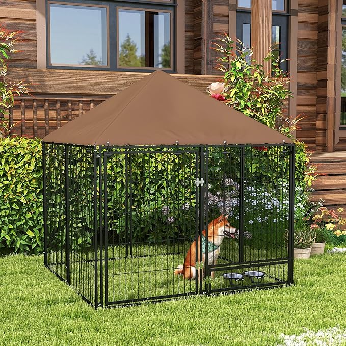 PawHut Outside Dog Kennel, 4.6' x 4.6' x 5' Puppy Play Pen - Image 2
