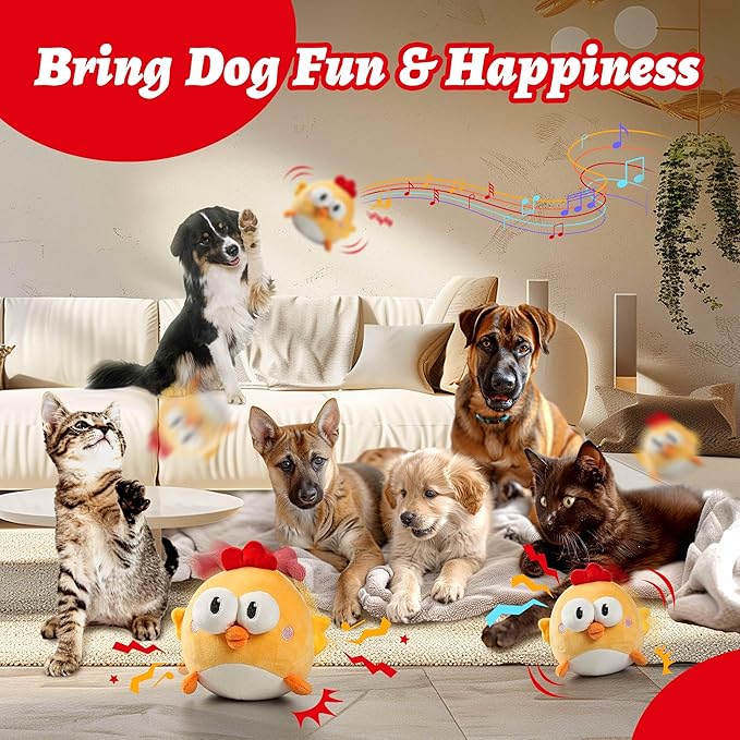 Interactive Dog Toys, Squeaky Moving Ball Toy - Image 3