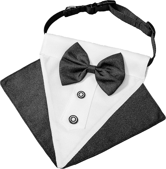 ADOGGYGO Formal Dog Tuxedo Wedding Pet Bandana Collar - Image 4