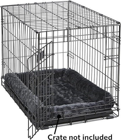 MidWest Homes for Pets QuietTime Dog Bed – Gray Faux Fur Bolster, Ultra-Soft - Image 3