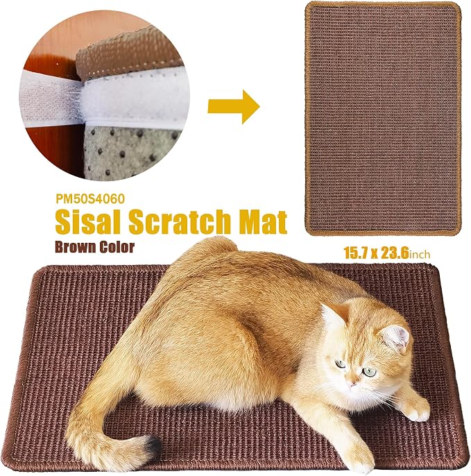 Cat Scratching Mat, 23.6 x 15.7inch Sisal Cat Scratchers - Image 4