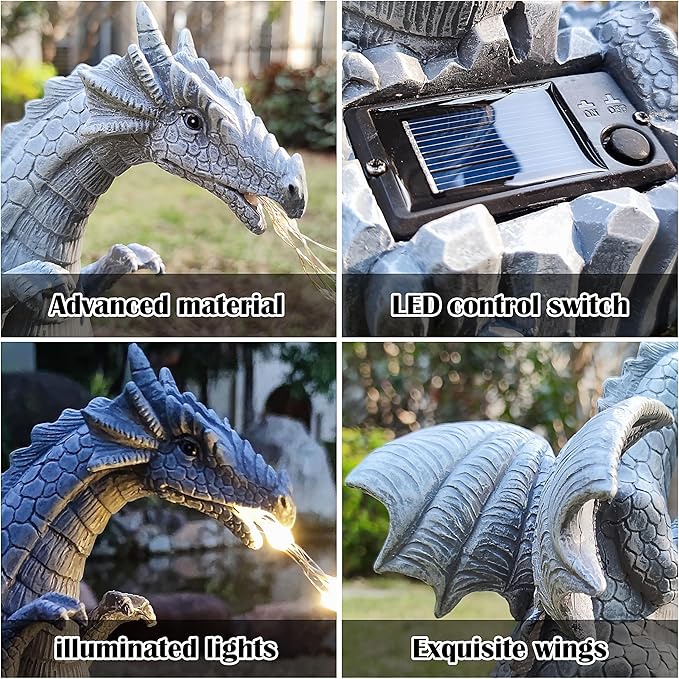 Dragon Solar Garden Statues Outdoor Decoration - Image 7