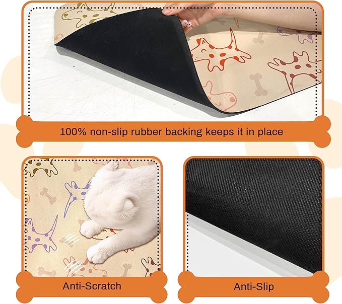 Pet Feeding Mat for Floors Waterproof Dog Mat for Food and Water Absorbent - Image 3