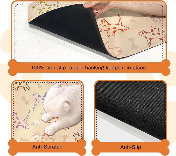 Pet Feeding Mat for Floors Waterproof Dog Mat for Food and Water Absorbent - Image 3