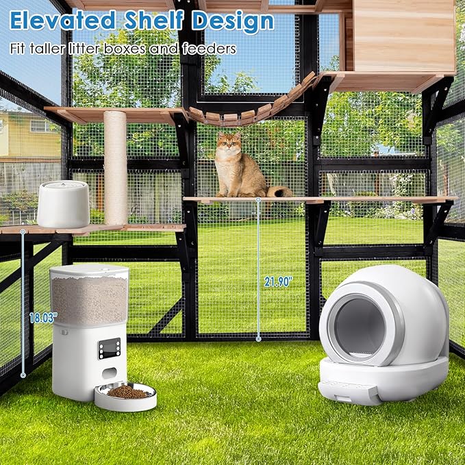 Large Catio Outdoor Cat Enclosure Window 73" H Walk-in Cat House Kitty Cage - Image 3