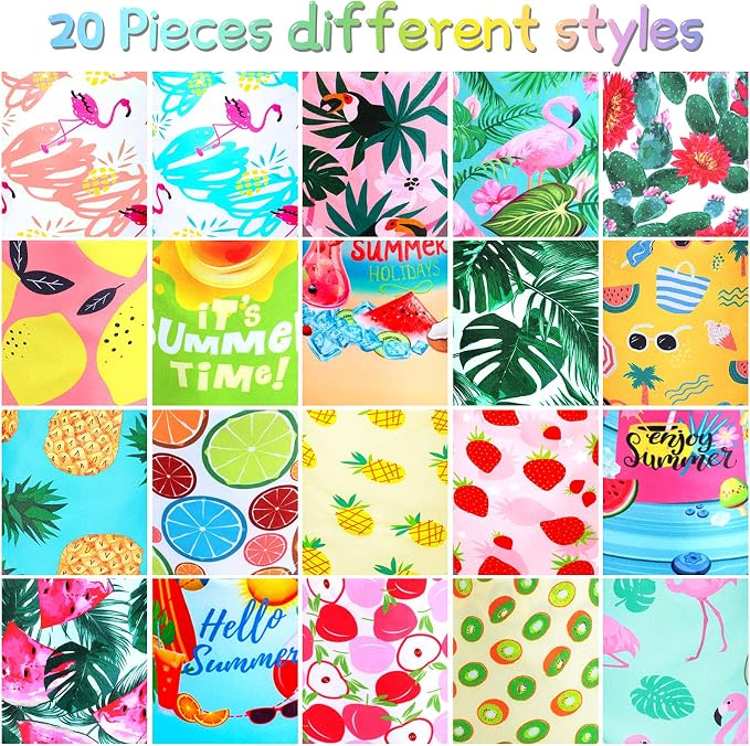 Frienda 20 Pcs Summer Spring Dog Bandanas Hawaiian Style Washable Triangle Pet - Image 7