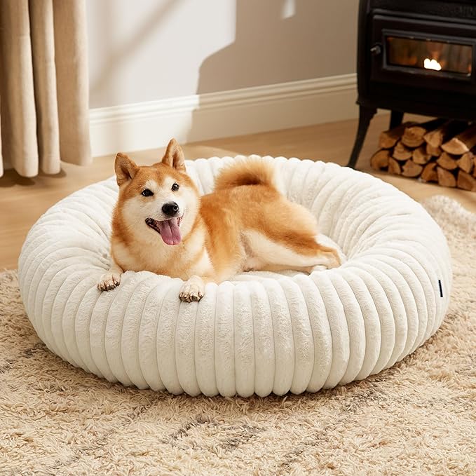 Bedsure ComfyFleece™ Donut Large Dog Bed by BEDSURE