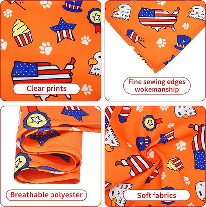 30 Pcs Patriotic Small Dog Bandanas Bulk 25 Inch Independence Day Dogs Bandana - Image 3