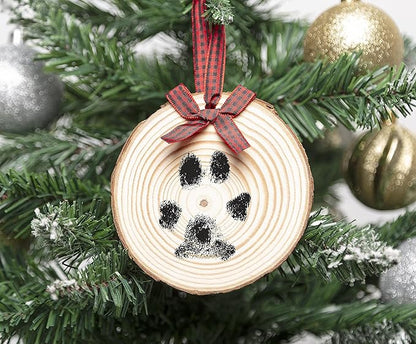 Pearhead Rustic Wood Paw Print Christmas Tree Ornament, Dog or Cat Pawprint - Image 3