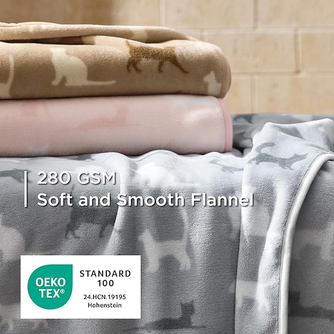 Bedsure 1 Pack 3 Pet Blankets, Super Soft Fluffy Premium Fleece Flannel - Image 2