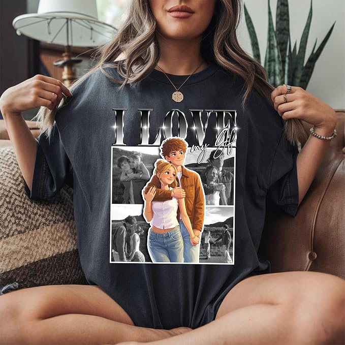 Custom Bootleg Rap Tee, Personalized Girlfriend Vintage Graphic T-Shirt - Image 6