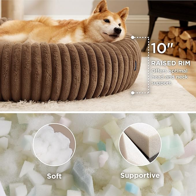 Bedsure ComfyFleece™ Donut Large Dog Bed - Image 2