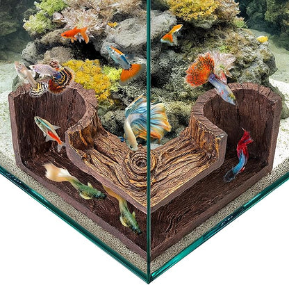 FISHNOSH Aquarium Cave | Natural-Looking Wood-Like BPA-Free Fish Tank Cave - Image 9