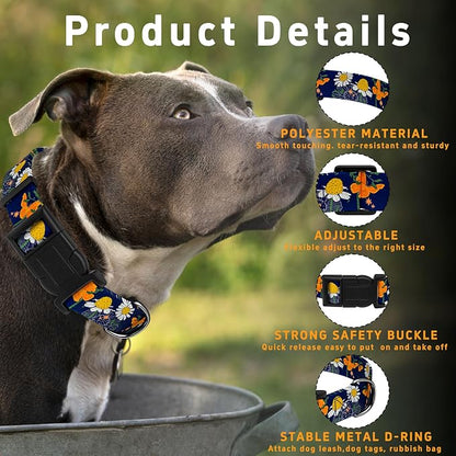Dog Collar with Butterflies Print, Daisy Boys Girls Puppy Collar - Image 2