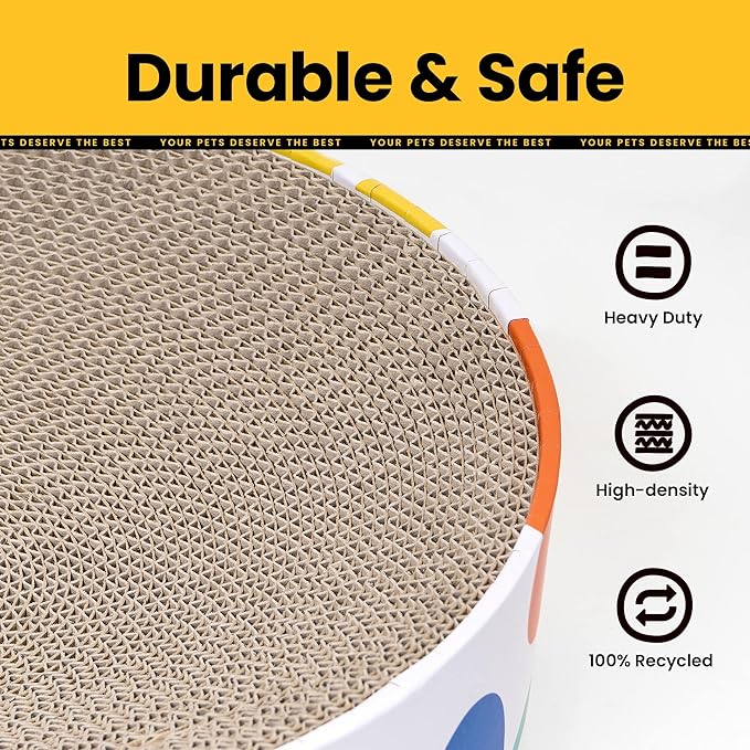 Cat Scratcher Bed, 2 in 1 Oval Cat Scratching Board - Image 6
