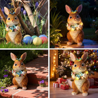 Solar Garden Statues Outdoor Easter Bunny Decorations - Image 6