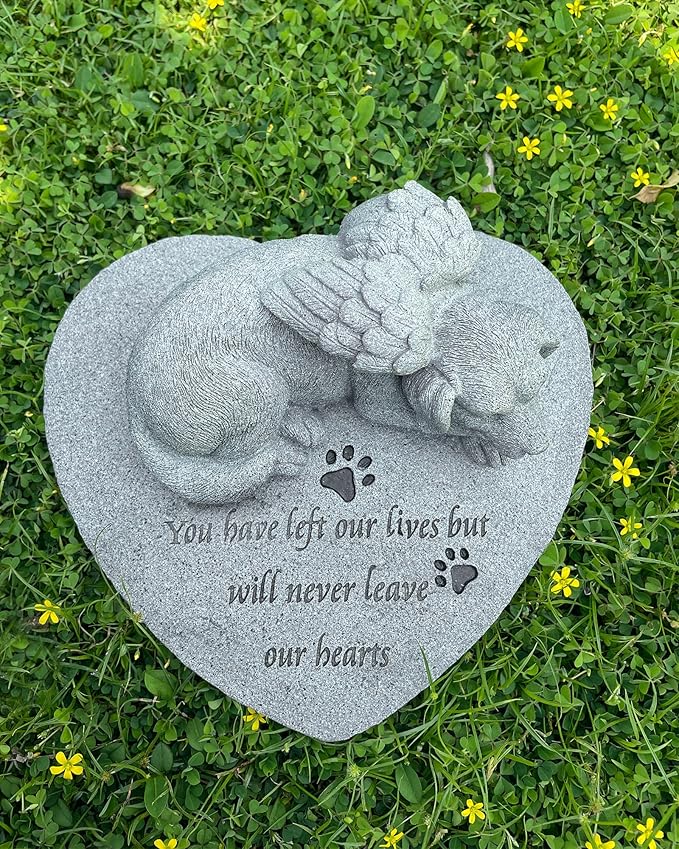 Angel Dog Pet Memorial Stone, Outdoor Decor, Pet Loss Headstone, Memorial - Image 3