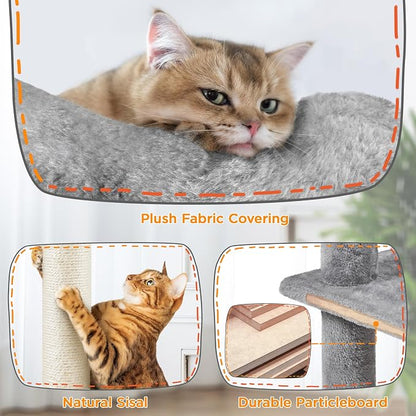 Yaheetech Tall Cat Tree, 80in Multi-Level Cat Tower - Image 8
