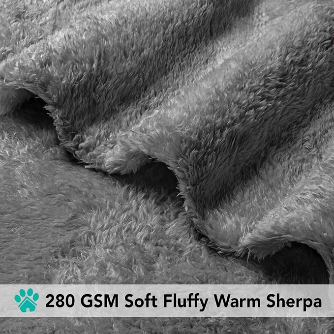 PetAmi Dog Blanket for Large Medium Dogs Grey, Fluffy Soft Puppy Blanket - Image 4