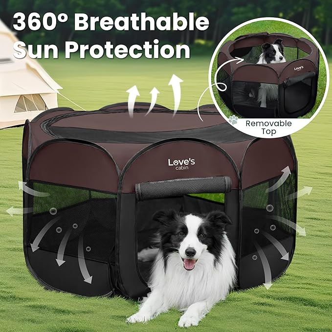 Love's cabin Pet Puppy Dog Playpen, Large Dog Tent Crates Cage Indoor/Outdoor - Image 9