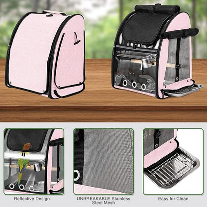 SUERTREE Bird Carrier Bag with Indestructible Stainless Steel Mesh, Bird Travel - Image 3