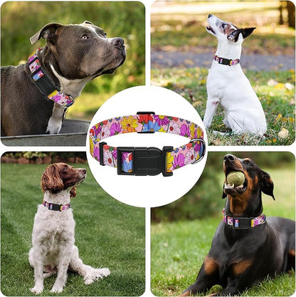 Dog Collar, Adjustable Soft Floral Pet Collar - Image 6