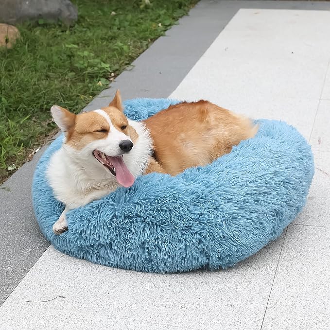 Calming Donut Dogs Beds for Small Dogs Washable, 28inch Plush Round Pet Bed for - Image 6