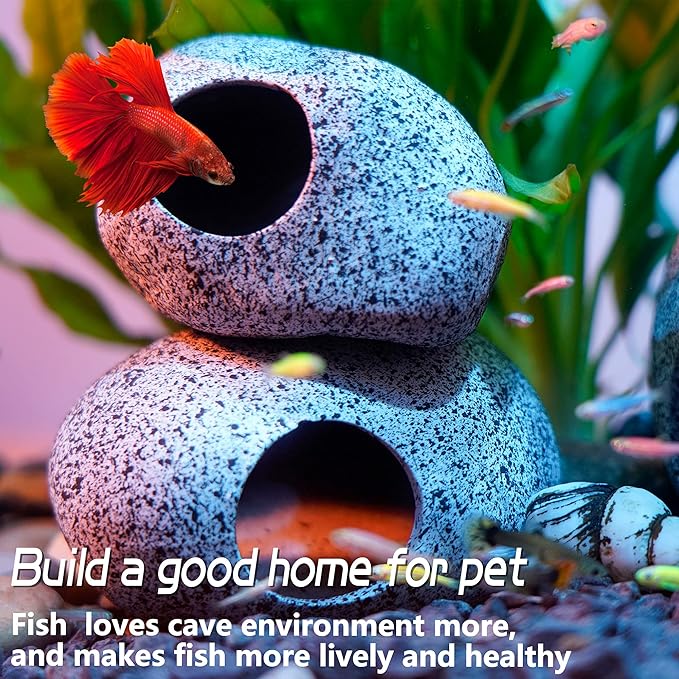 Ameliade Aquarium Decorations Cave Fish Tank Accessories Rock Decor - Image 4